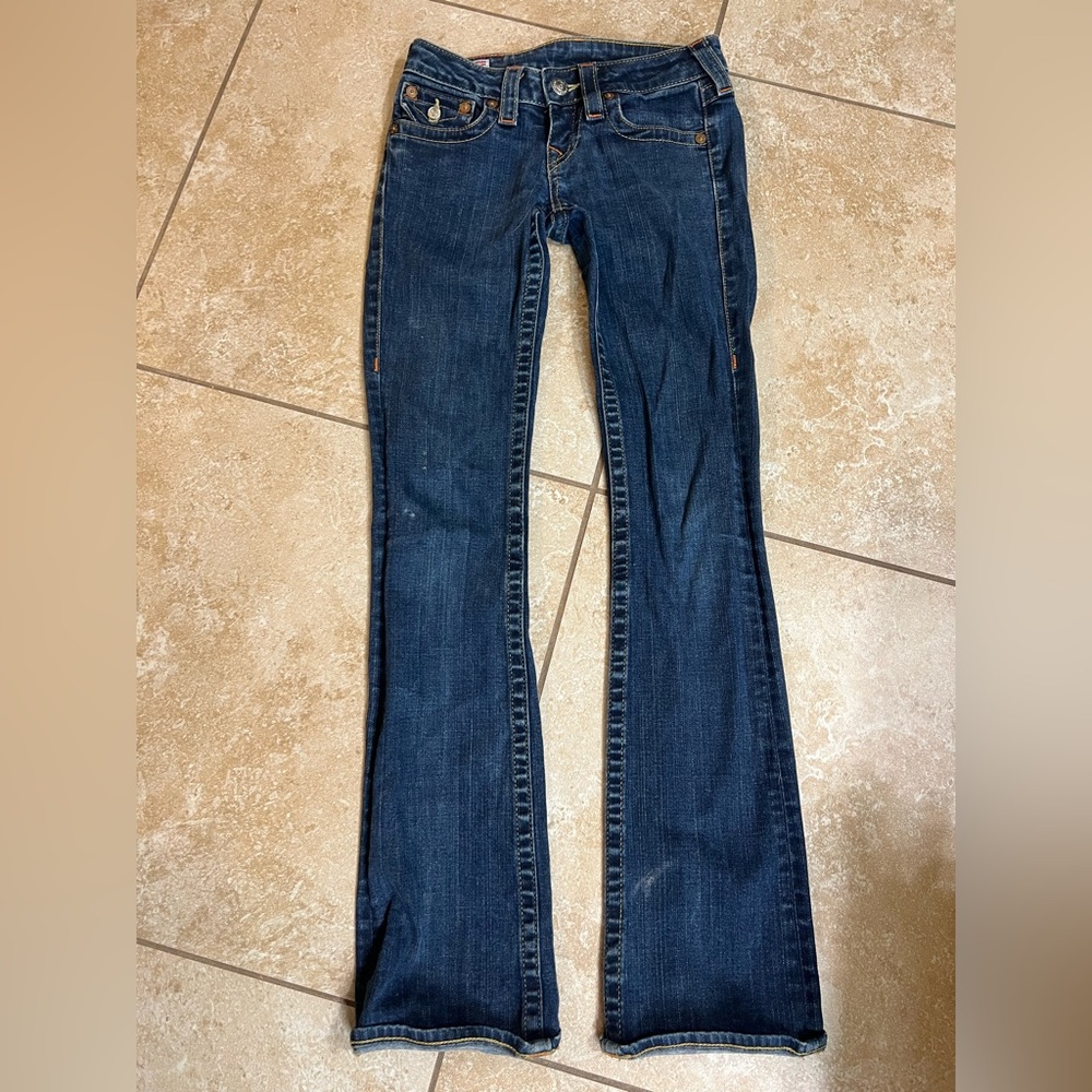 True Religion Blue Flare Wide Leg Jeans